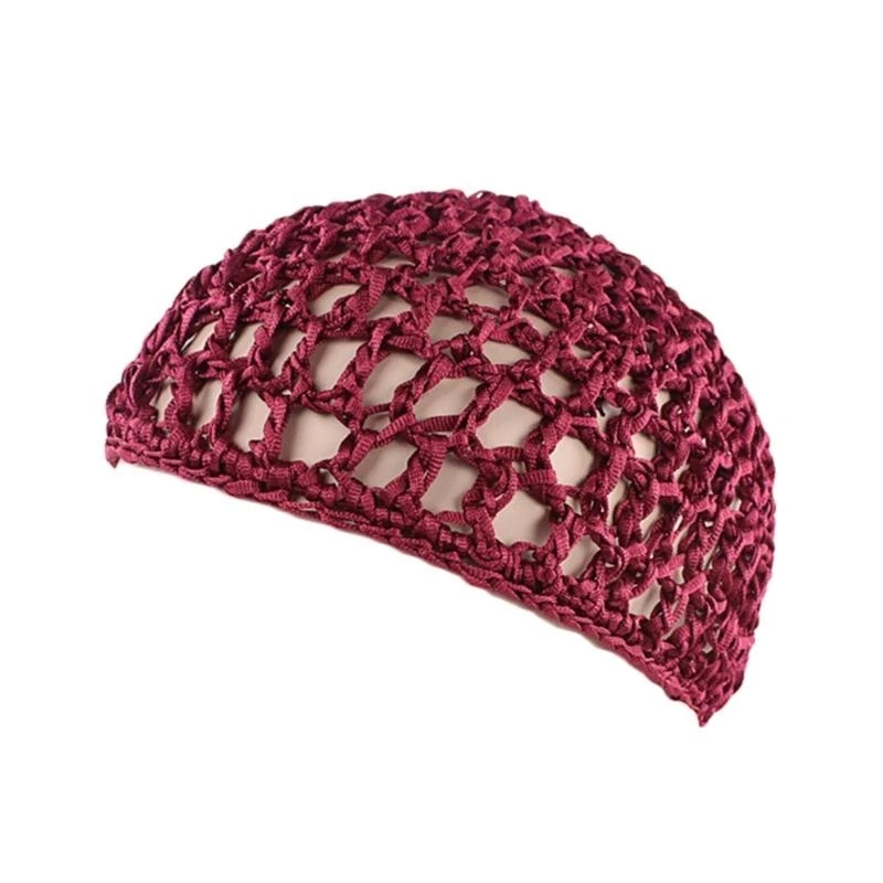 39BC Handmade Pullover Hat Handwoven Cloche Hollow Hat for Music Festival