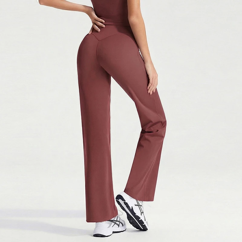 Softmotion مستقيم الساق السراويل قيعان النساء فضفاضة الترفيه موضة واسعة الساق بنطلون عارية يشعر زبداني لينة يغطي الرجل #3