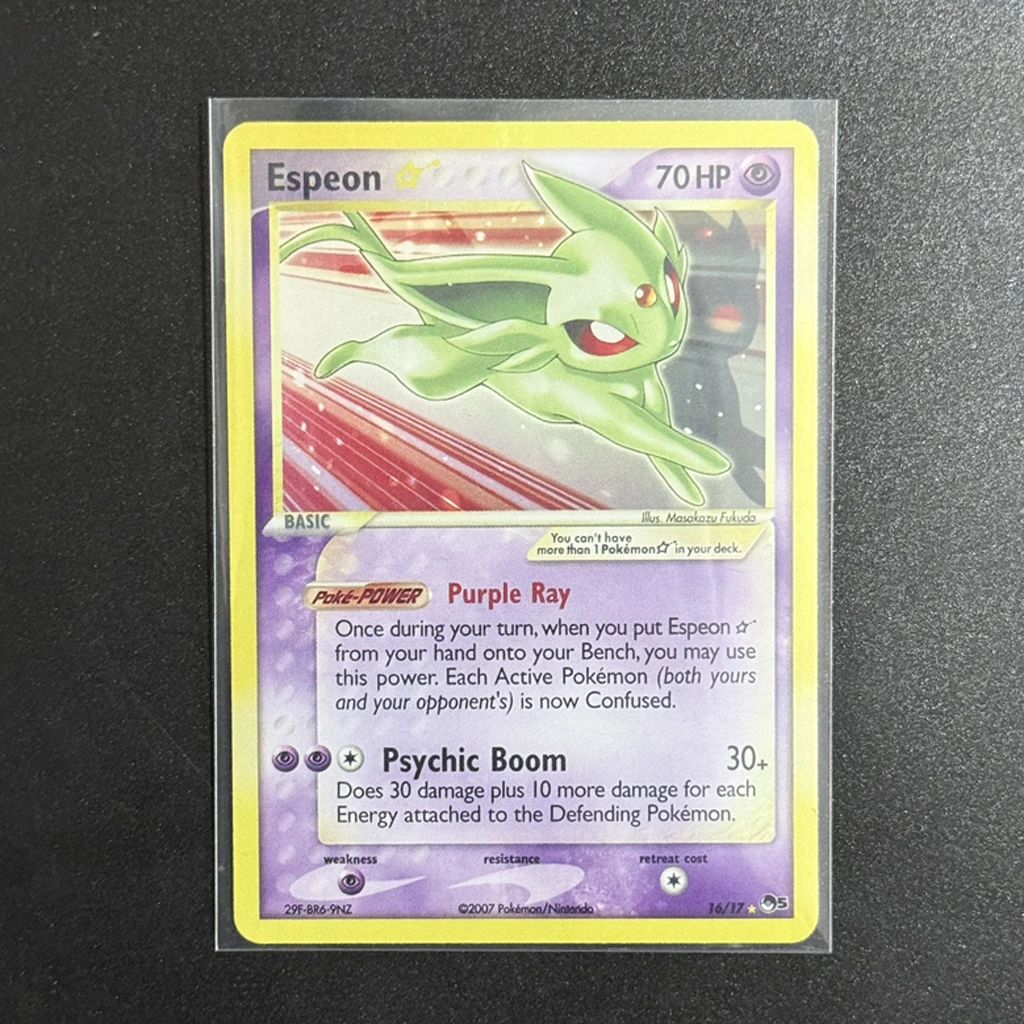 Diy 2007 Pokemon POP Series 5 #16 Espeon Graded Cards Homemade GOLD Star POP Series 5 GEM MT Rating Collection Card Gift