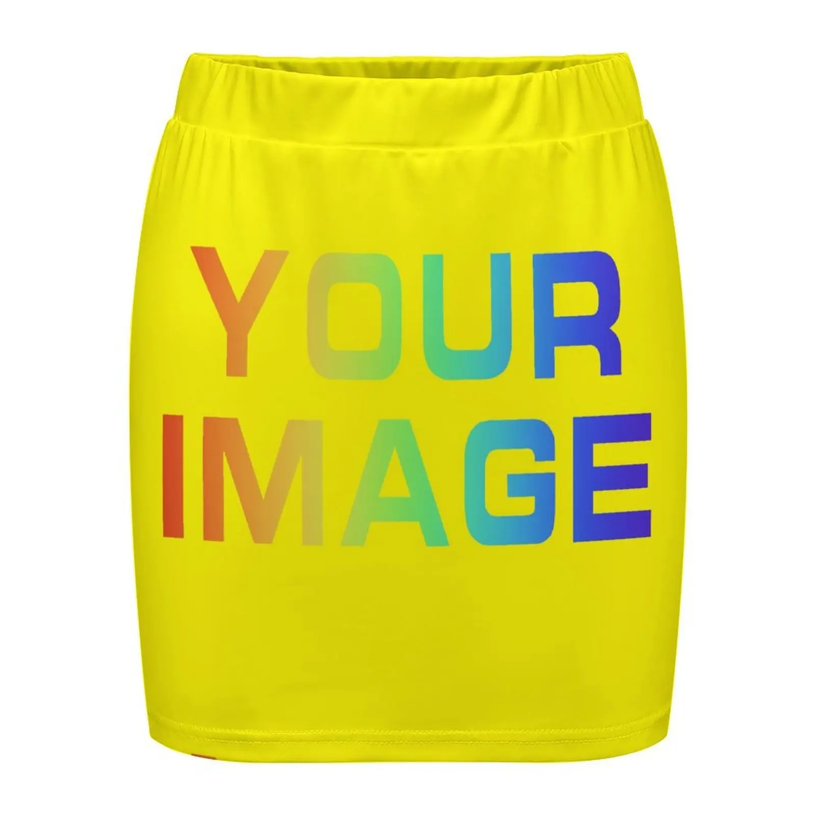 High Waist Elastic Business Women's Mini Skirt Slimming Knitted Half Body Skirt Professional Work Custom Dress Print On Demand view 4
