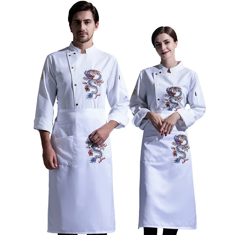 Uniforme de Chef Otoño e Invierno Hotel restaurante ropa de trabajo ropa de cocina ropa para hornear ropa de trabajo de cocina de manga larga hombres