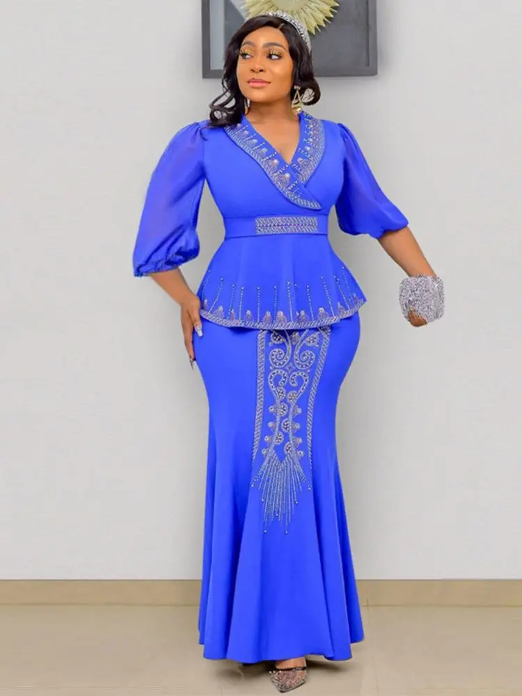 2 Pieces Set Plus Size Africa Clothes Dashiki African Skirts And Top for Women Ankara Wedding Party Gown Outfits 2026 New Robes