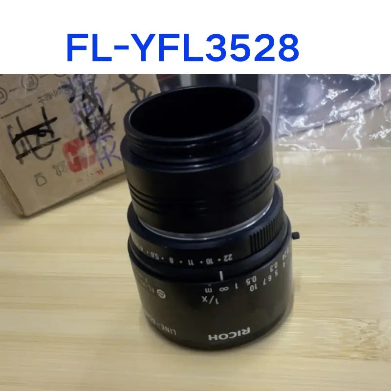 Used FL-YFL3528 Ricoh Linear Array Industrial Lens tested OK and the function is intact