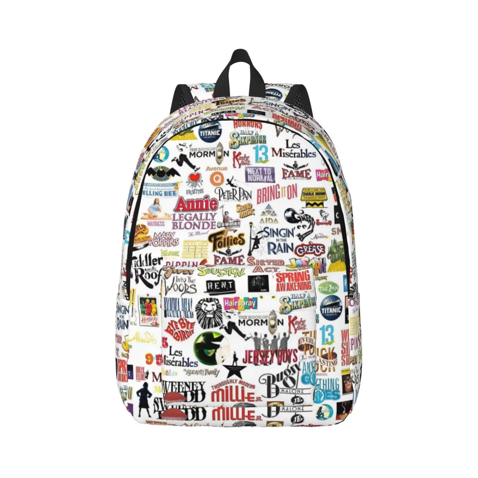 Broadway Melody Backpack for Boy Girl Kids Student School Bookbag Musical Theatre Drama Canvas Daypack Preschool Primary Bag