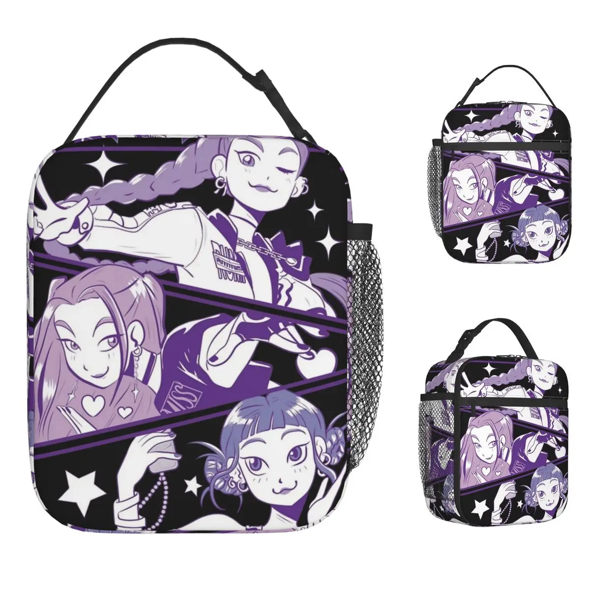 

Kpop Demon Hunters Huntrix Zoey Rumi Mira Lunch Bag Fashion Lunch Box For Men Picnic Cooler Bag Waterproof Thermal Lunch Bags