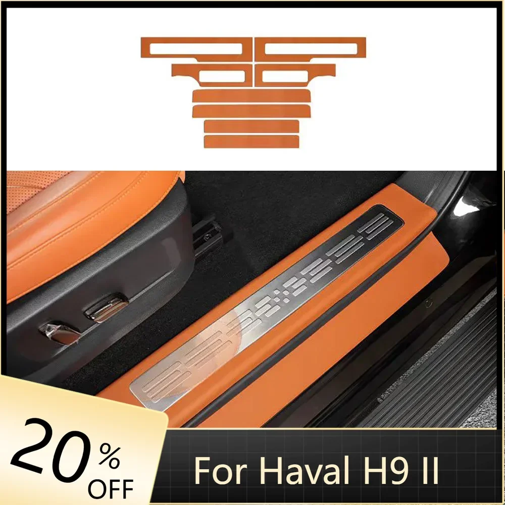 

Door Sill Welcome Pedal Anti Kick Leather Protective Pad For Haval H9 II 2024 2025 2nd Gen Modification Product