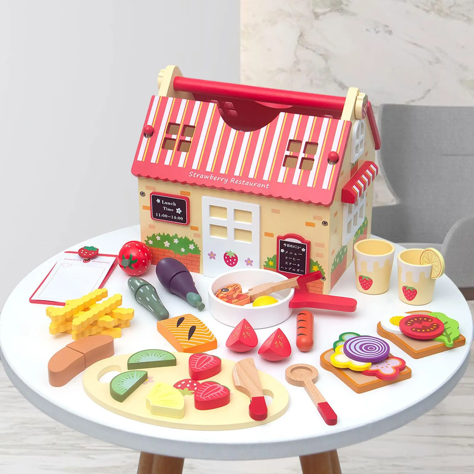 Playing Food Toys with Storage Case Role Play Toys Preschool Learning Education