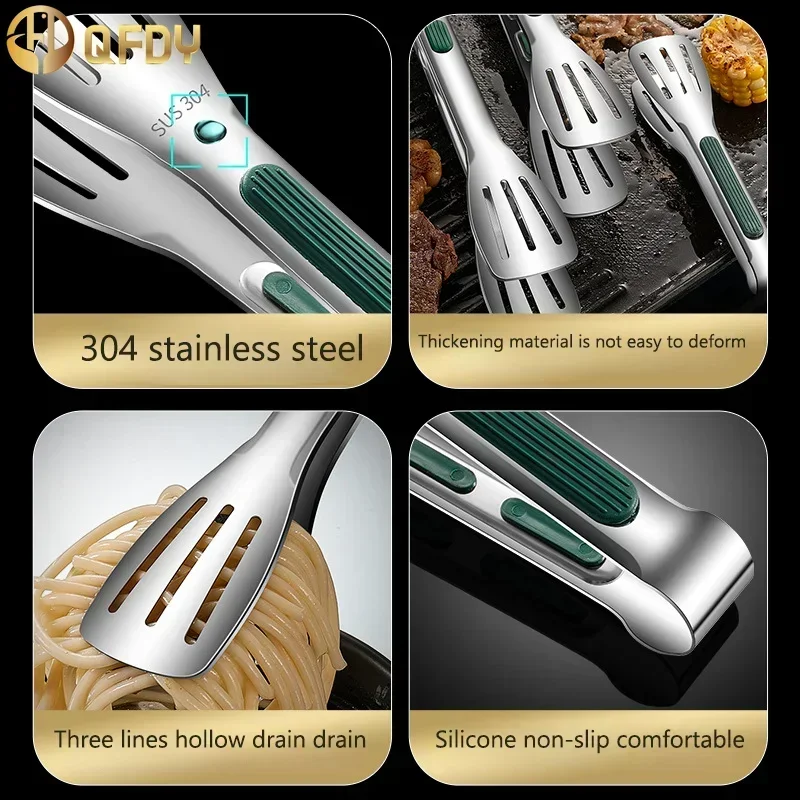 

Desserts, Salads Barbecue Pastry Clamp,Anti Heat Bread Clip,Stainless Steel Kitchen Utensils, Food Tongs, Buffet Cooking Tool