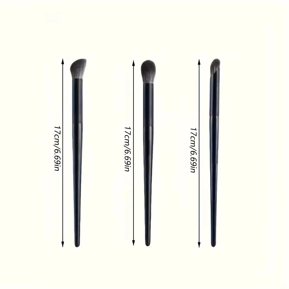 3 pçs ventilador angular corretivo nariz contorno escova conjunto cerdas sintéticas ferramentas de maquiagem para mistura de olhos e escultura facial