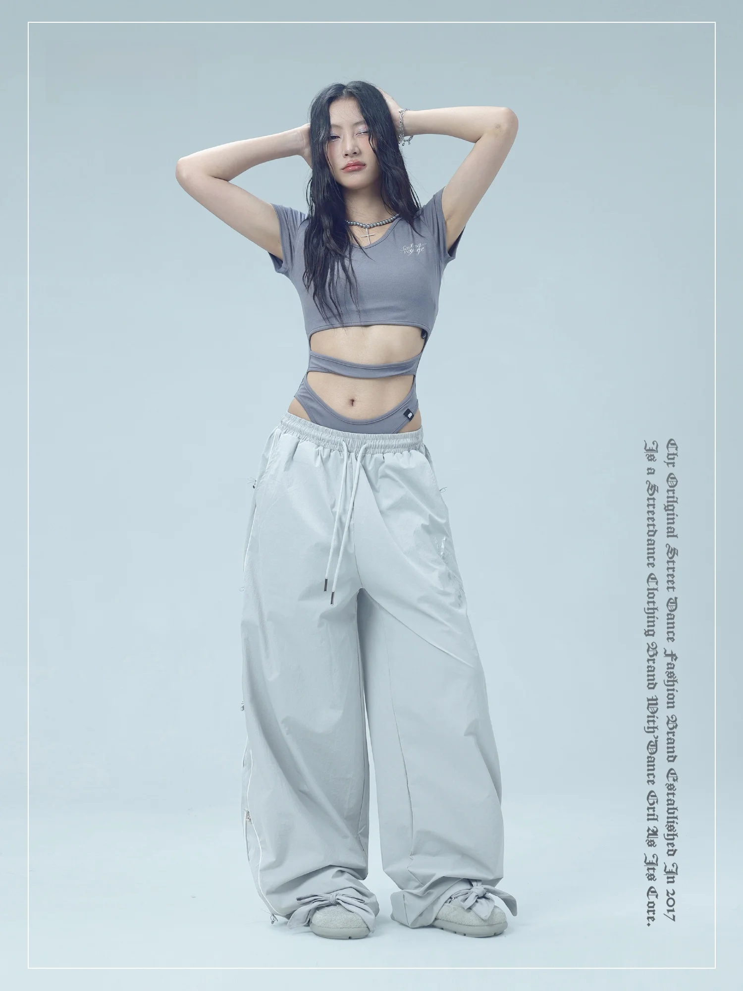 CBXLAB Street Dance ey Side Knot Hip Hop Spicy Girl سروال رياضي Qui Dry Series Bla Tech شعور رائع كاجوال...