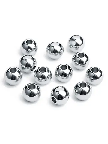 2mm 3mm-10mm 스테인레스 스틸 비즈 쥬얼리 만들기 느슨한 스페이서 비즈 볼 구멍 1.2-5mm 팔찌 쥬얼리 구성 요소 DIY