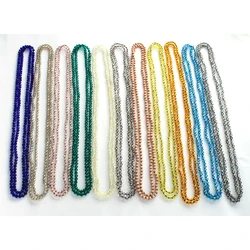 Fashion Bohemian Tribal Jewelry Long knotted 6mm 150CM Glass Crystal Necklace