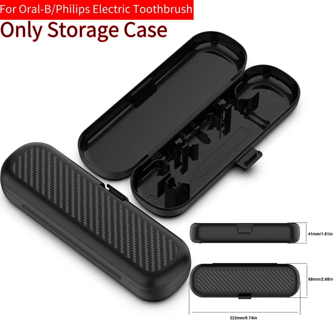 Toothbrush Travel Case for Oral-B/Philips Electric Toothbrush Protective Storage Bags Anti-Scratch Snap-On Design Hard Case