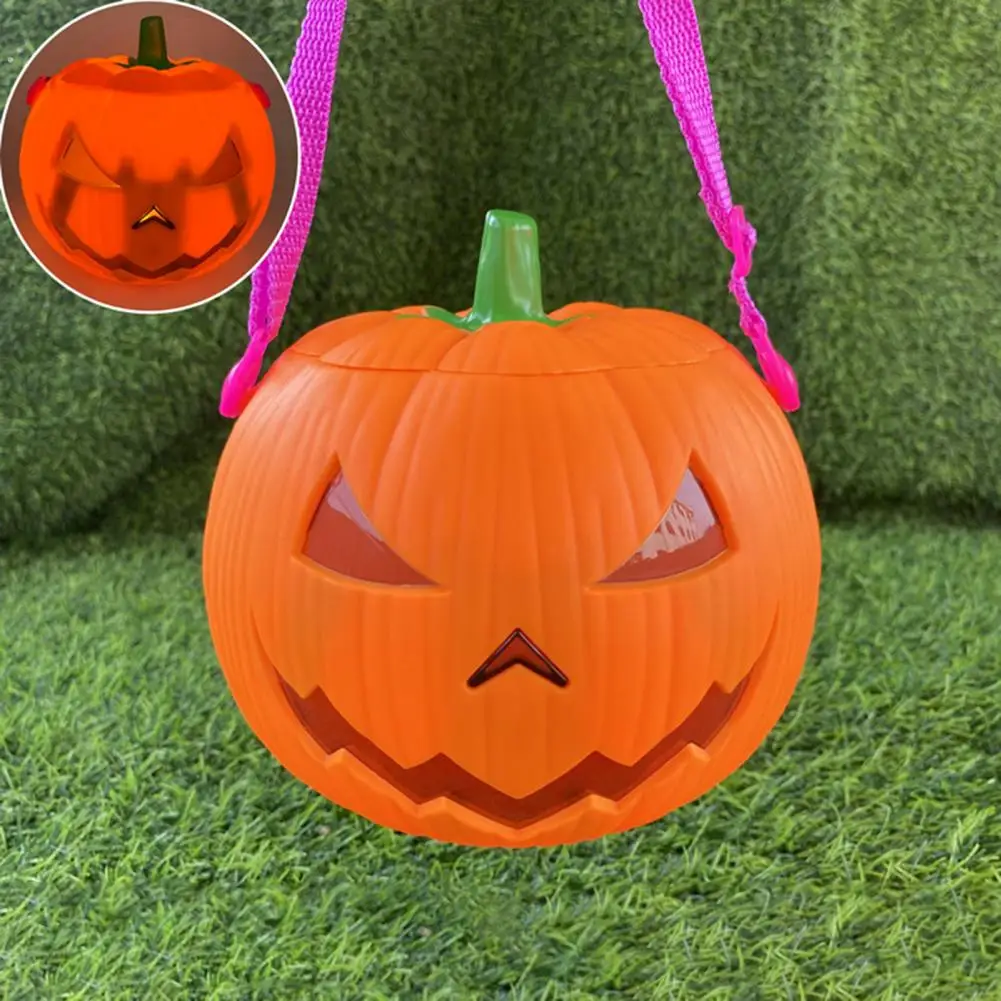 Halloween Candy Holder Halloween Light Up Pumpkin Bucket for Kids Trick or Treat Candy Pail with Led Lights Festive Party Decor