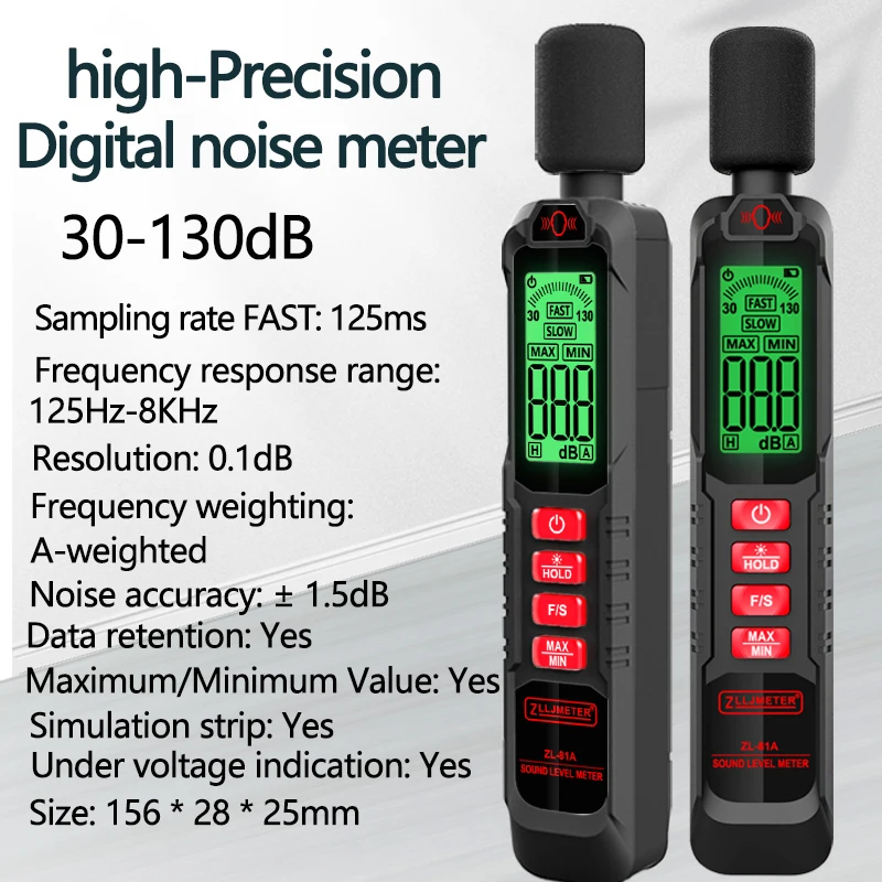 New Digital Noise Meter Sound Level Meter Handheld DB Meter A-Weighted 30~130dB Audio Measuring Instrument Decibel Monitor