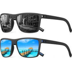 Square Polarized Sunglasses for Men and Women Vintage Lightweight Frame Sun Glasses with UV Protection