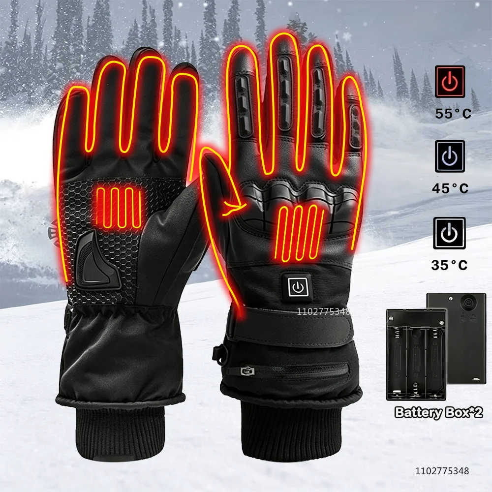 Electric Heated Gloves Winter Cycling Bicycle Motorcycle Gloves Hand Warmer Waterproof Snowboard Ski Outdoor Thermal Gloves