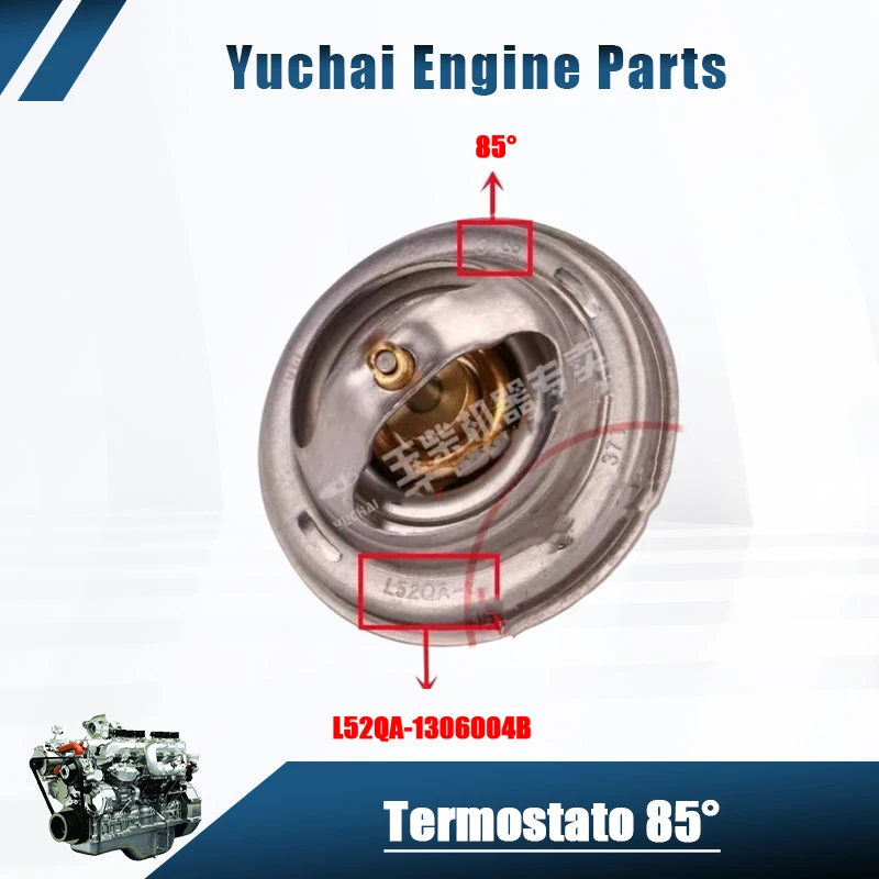 NEW YC6L Engine L52QA-1306004B Thermostat 85° for Dongfeng, JAC, Chenglong, Yutong