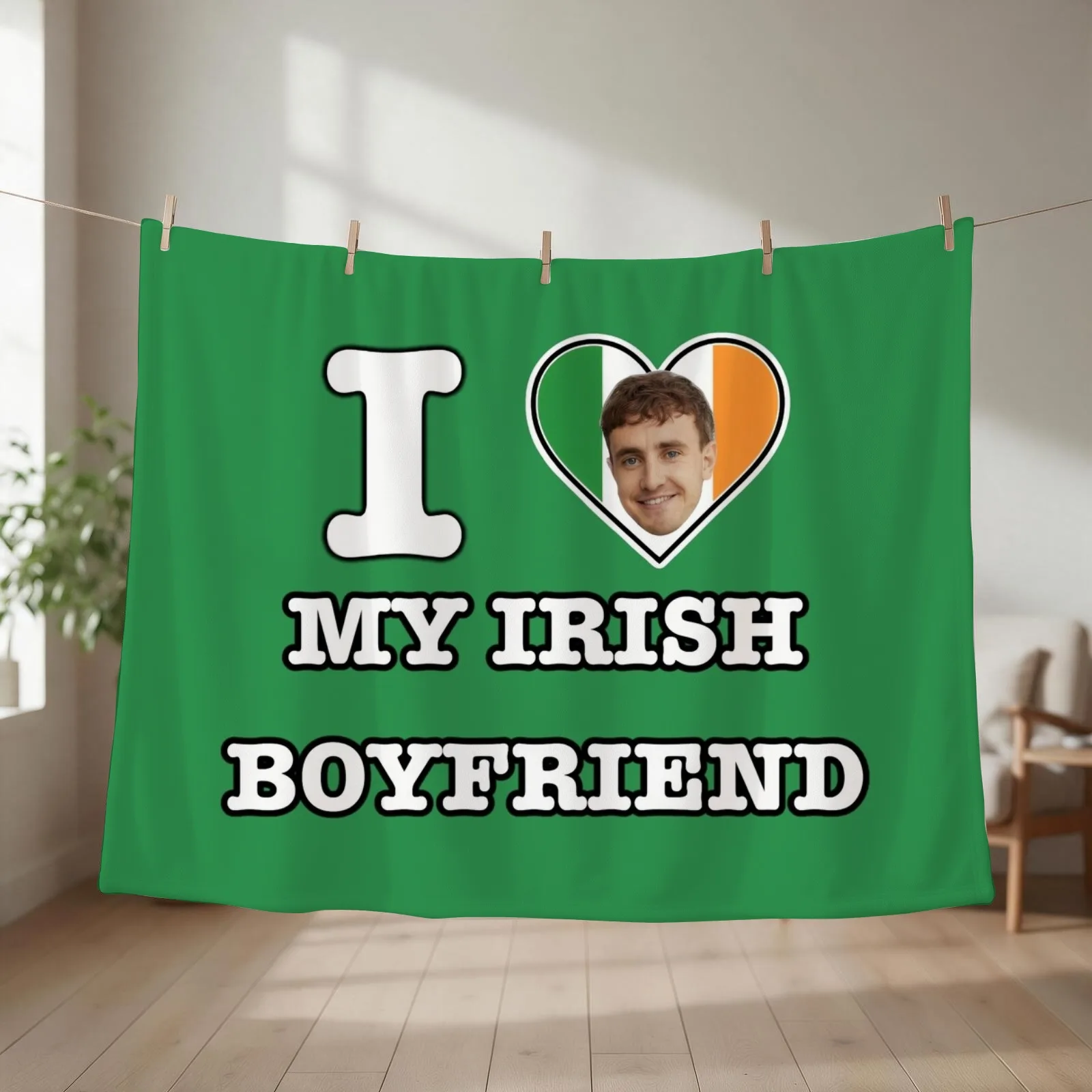 Paul Mescal Irish Boyfriend Throw Blanket couch cozy soft plush fuzzy picnic outdoor blanket
