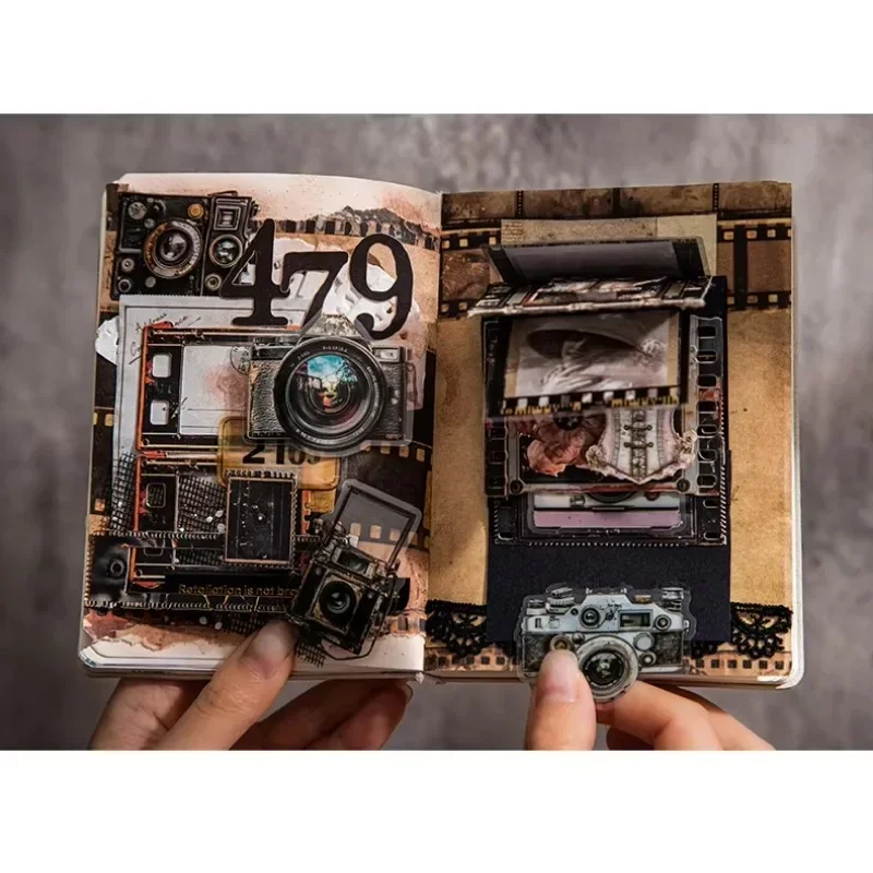 90 Stück Scrapbook-Kaffee-Notizbücher, Manuskripte, Handbuch, dekorativer Rand, europäischer Block, Collagenmaterial, Papier, Favoritenmaterial