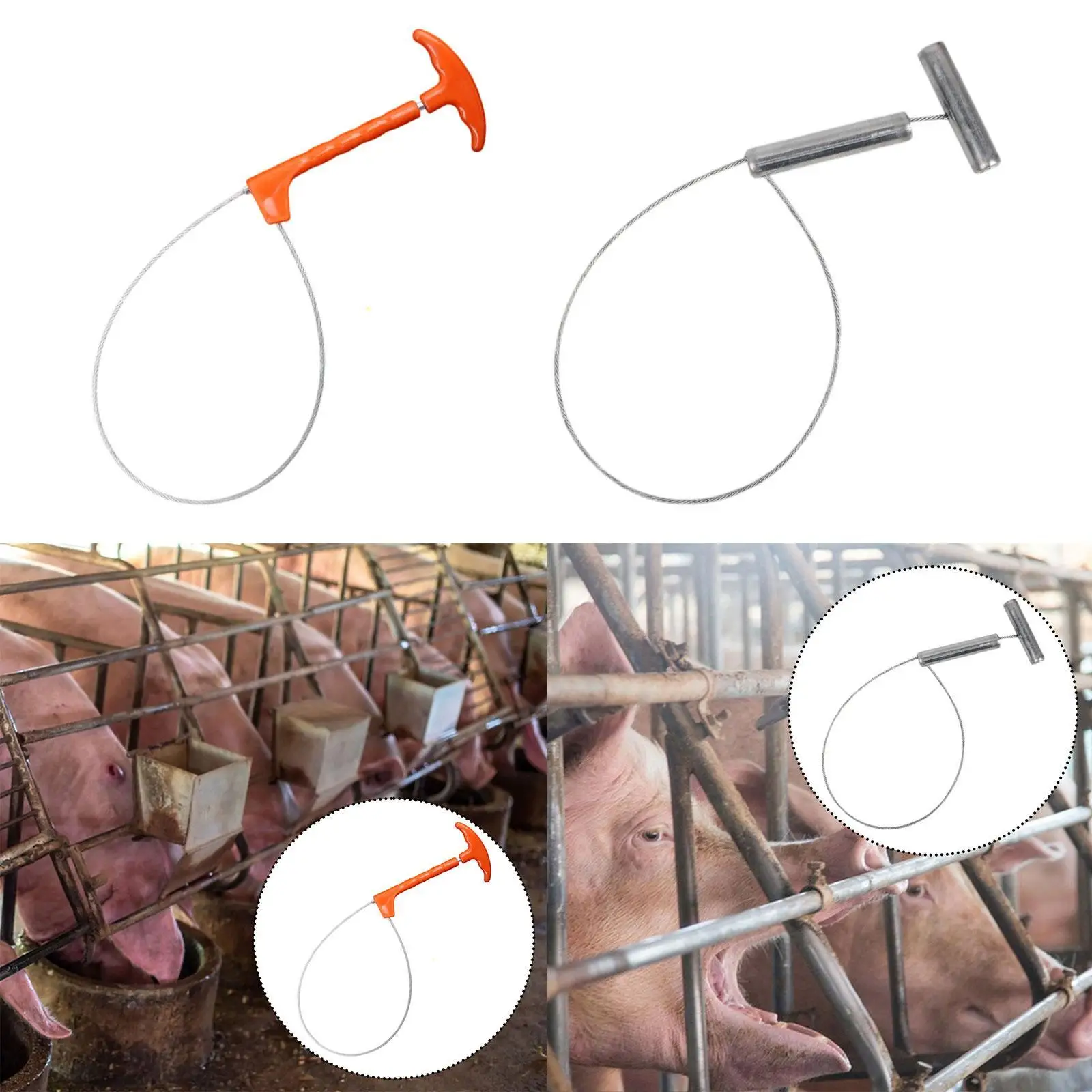 

Pig Catcher Portable Wire Rope Compact Catching Tool Pig Holder Animal Holder Catcher Tool for Dog Cow Cattle Livestock Sheep
