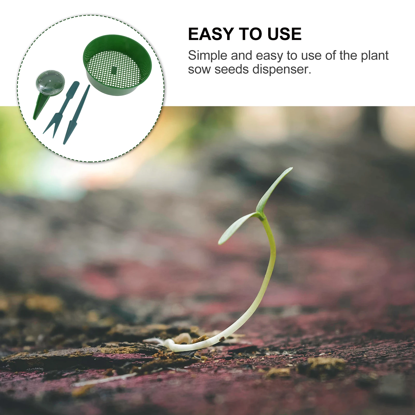 

1Set Multi-Function Ergonomic Soil Dibber Gardening Seeder Transplanter Kit For Balcony Mini Garden Green Plant Dispenser