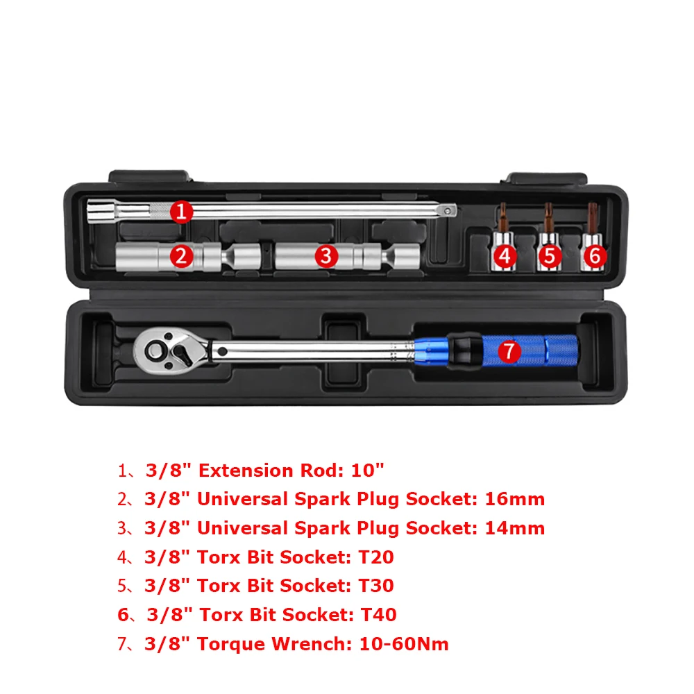 

7-Piece Ultra-Thin Magnetic Spark Plug Socket Wrench Removal Tool Set for Automobiles and Motorcycles
