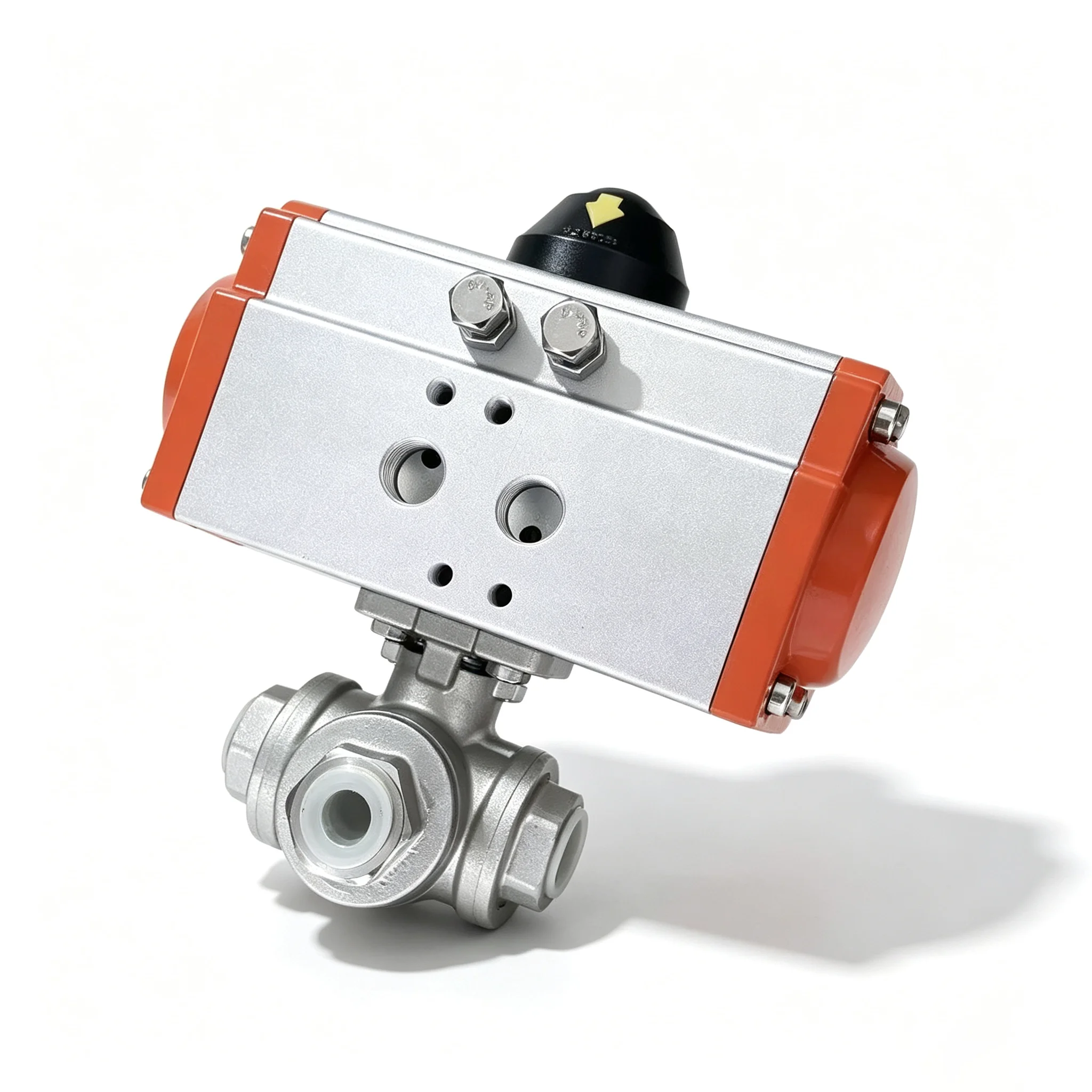 3 Way Valve Ball Valve Pneumatic Stainless Steel Ball  DN8 DN10 DN15 L Type and T Type