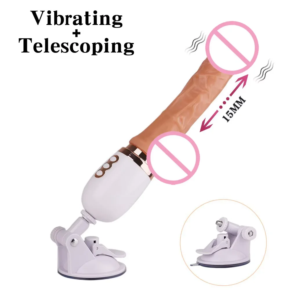 Automatic Telescopic Sex Machine Realistic Dildo G Spot Vibrator Sex Toy For Women Adult Hand-Free Fun Orgasm Love Sex Gun