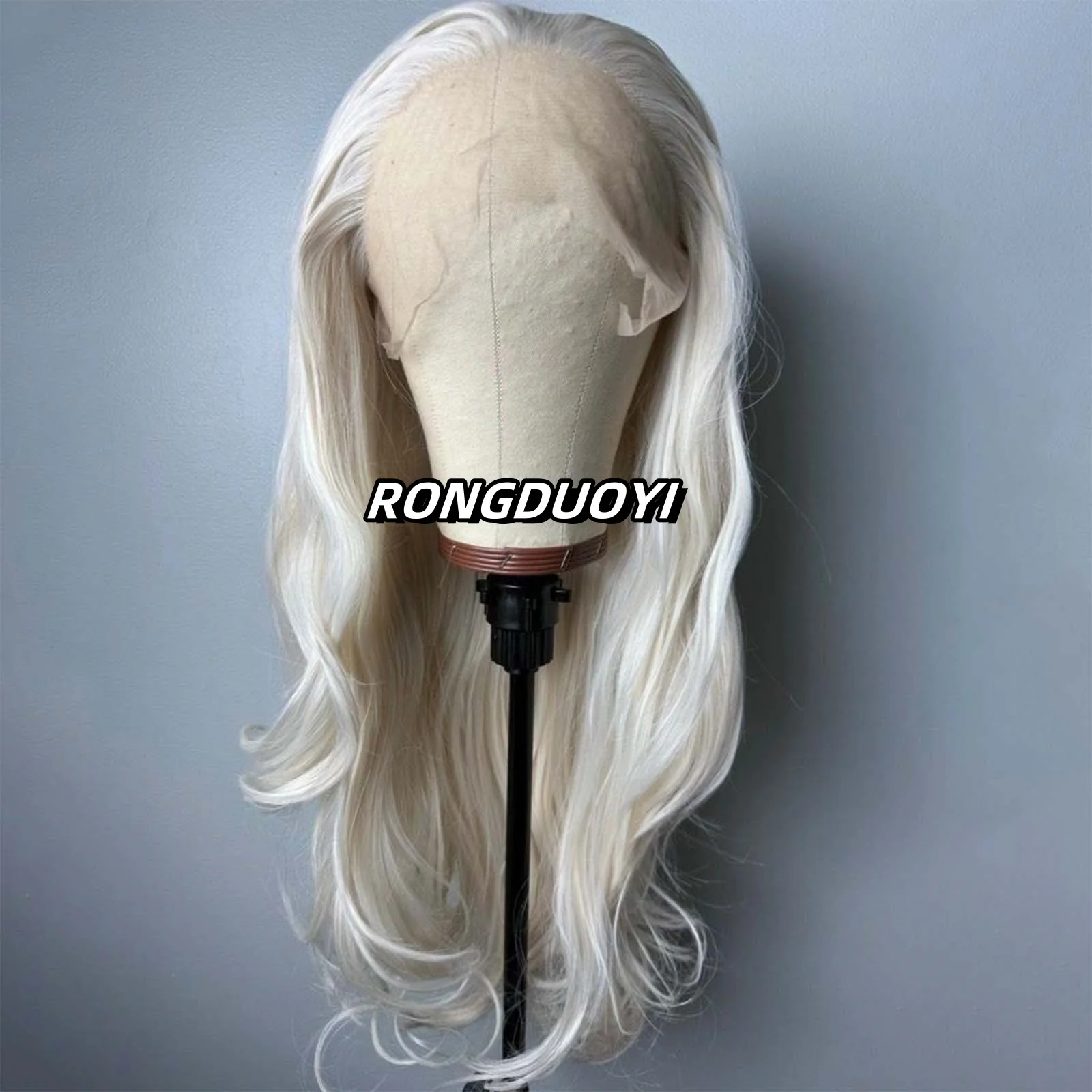 Platinum Blonde Wig Natural Wavy Synthetic Hair Lace Front Wig Long Curly Colored White Blonde Lace Frontal Wigs for Women Party