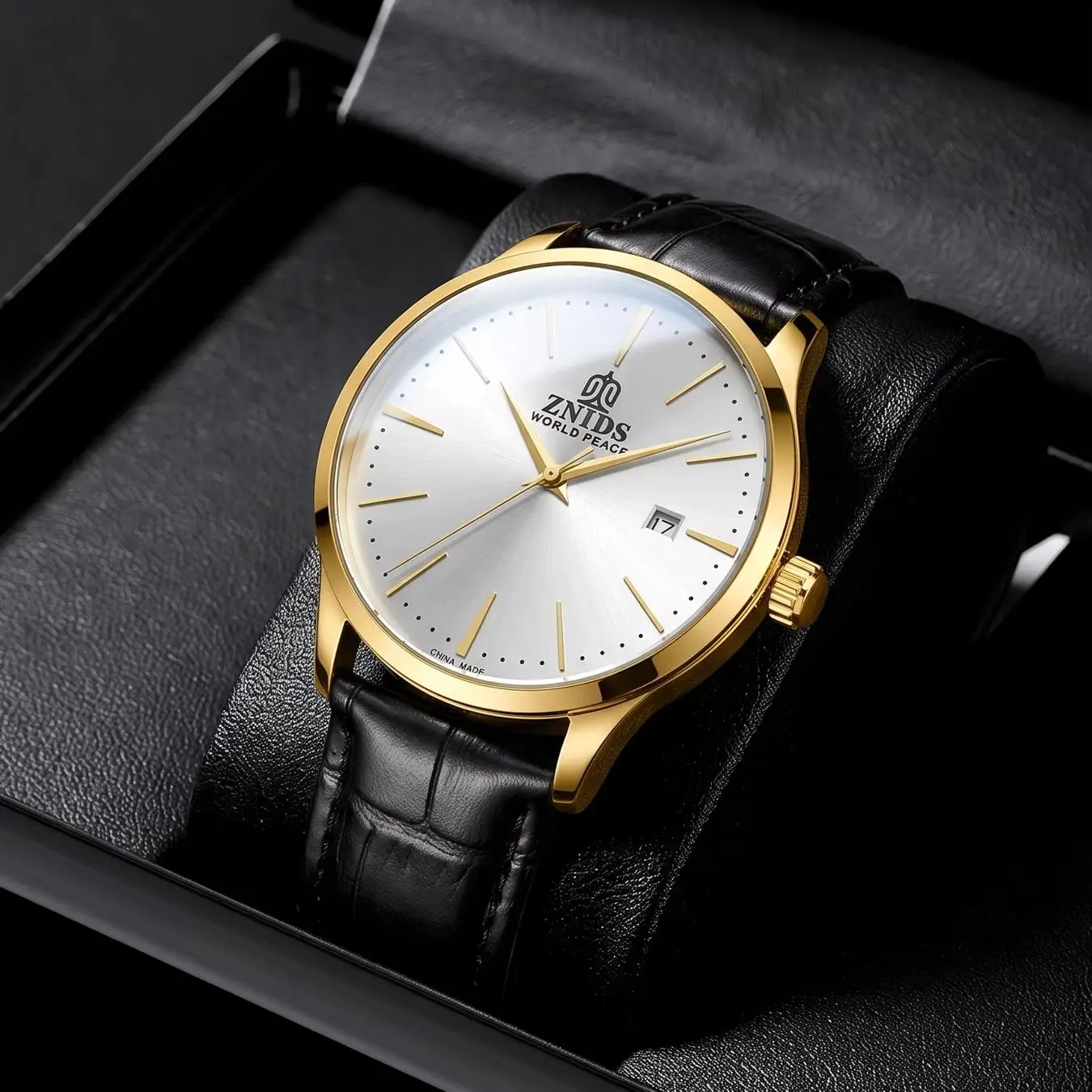 Light Luxury Business Men's Mechanical Watch with Single Calendar Display and Three-Hand Design, Fully Automatic Mechanical Watch with Skeleton Dial and Versatile Leather Strap, Fashionable Casual Simple Trendy Men's W