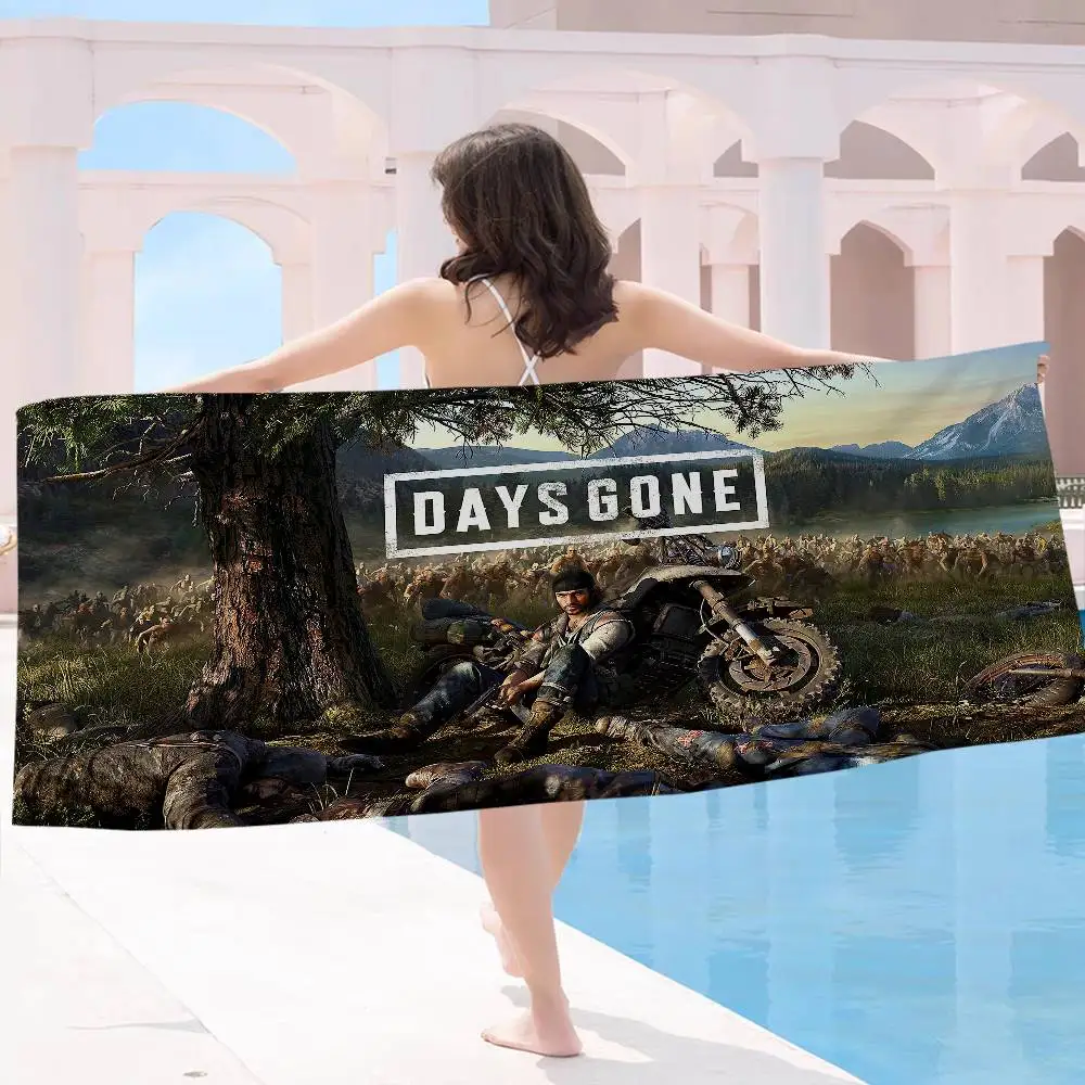 Game Days Gone Bath Towel Microfiber Soft Water Absorbing Breathable For Girl Kids Decorative Cartoon Beach Towel