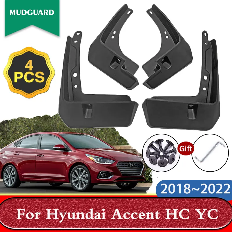 

Mudflaps for Hyundai Accent HC YC 2018~2022 Solaris Splash Guards Mud Flaps Front Rear Wheel Fender Mudguards Car Accessories