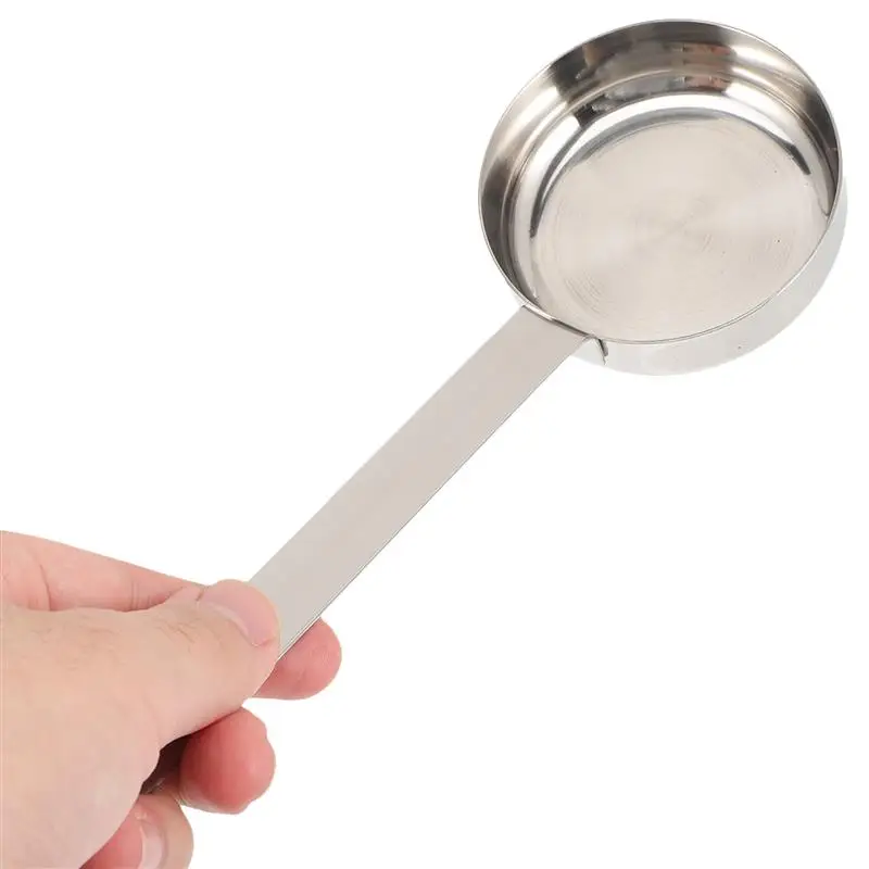 Stainless Steel Pizza Sauce Spoon Soup Ladle Serving Spoon Flat Bottom Measuring Scoop Cooking Spoon Kitchen Tools