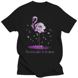 Men Funny T Shirt Fashion tshirt Hope Fibromyalgia Awareness Flamingo Flower Version Women t-shirt