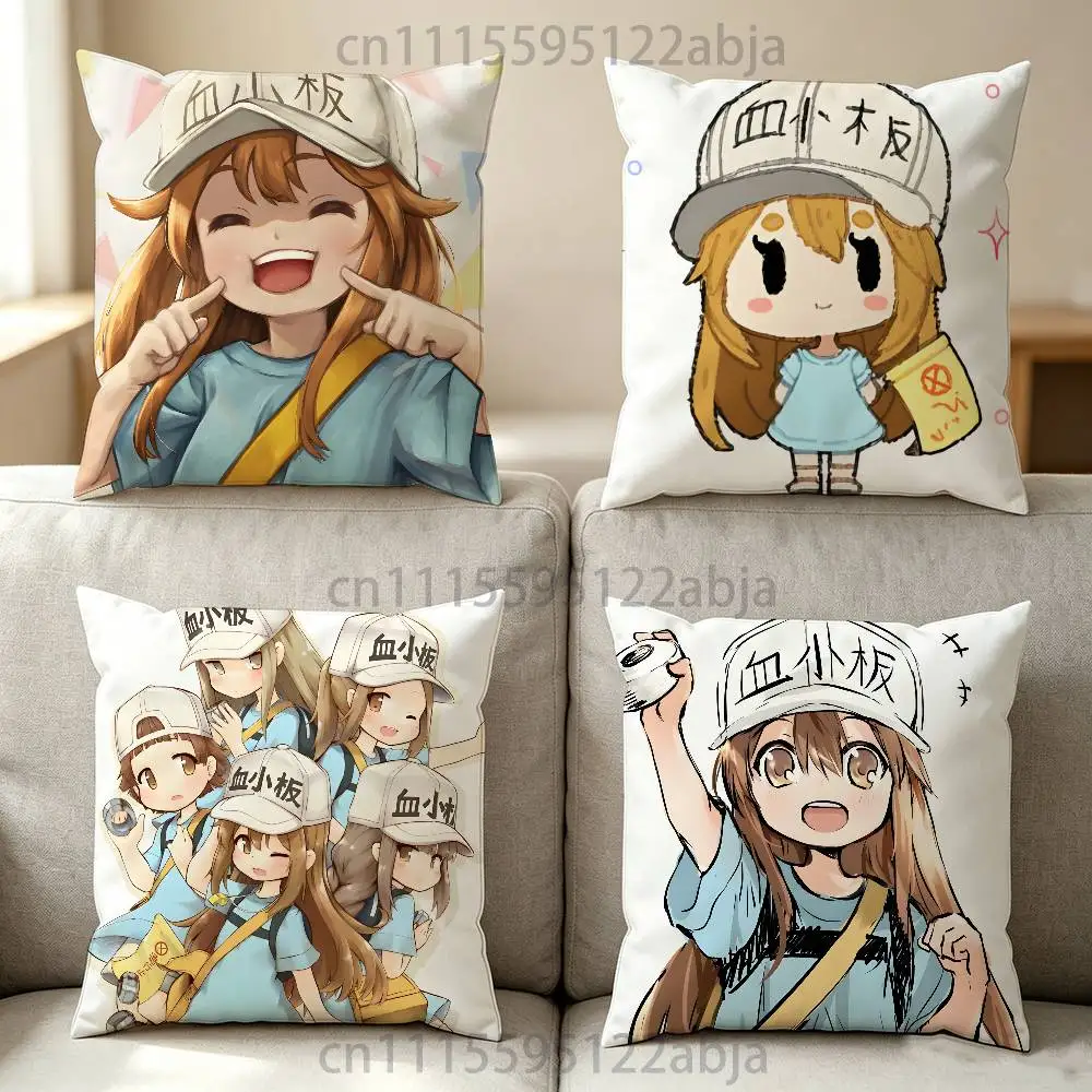 C-Cells at Work Platelet Throw Pillow Case 50x50cm DIY Square Pillowcase Square Office Cushion Cover