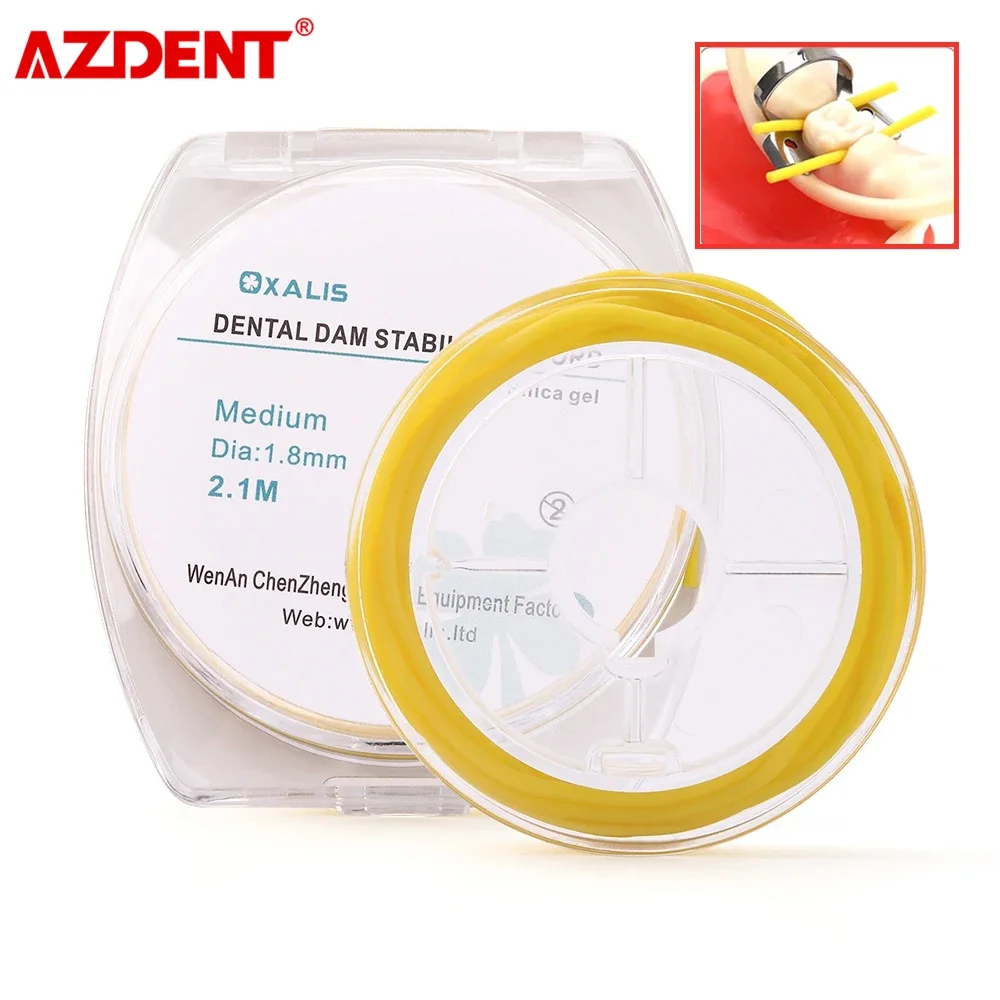 Dental Rubber Dam Stabilizing Cord Size Medium Wedges Clamps Sheets Elastic Rubber Barrier Wedge Line Length 2.1m