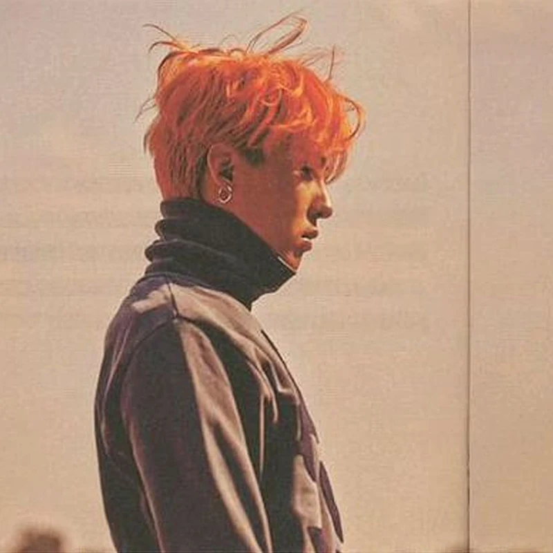 

Kwon Ji Yong We Don't Love Each Other Anymore MV Men's Loose Long Sve High Collar Silver Velvet Base irt Winter Faion