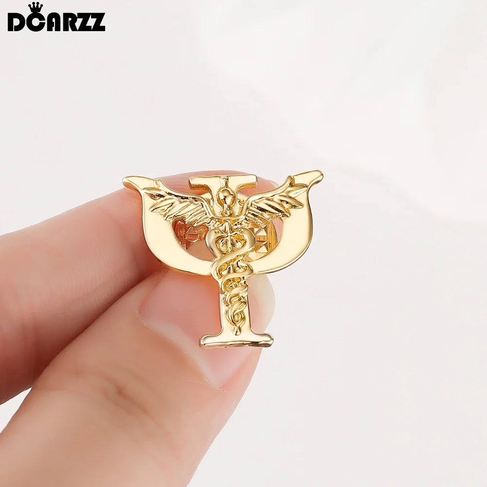 DCARZZ Psychology Psi Caduceus Brooch Medical Psychologist Pin Jewelry Backpack Lapel Badge for Doctor Nurse