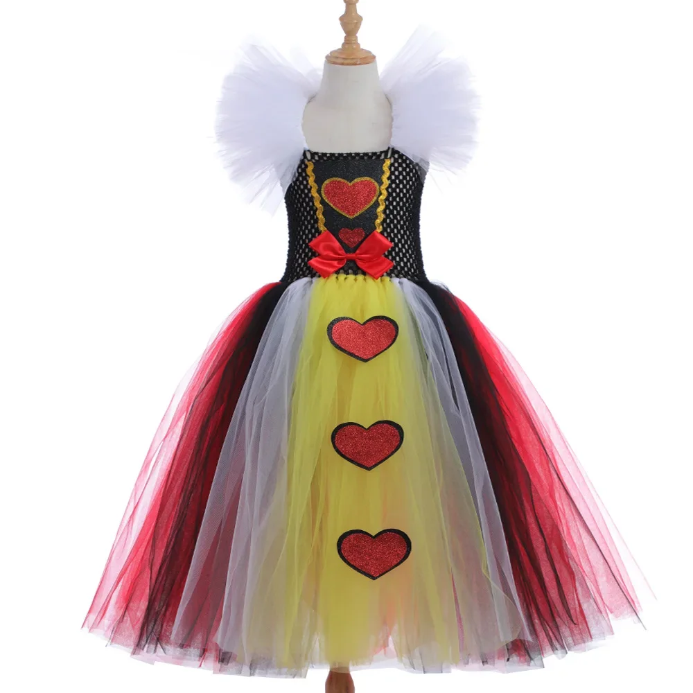 

New Models Queen Costume for Kids HalloweenBirthday Party Dress Ball Gown Red Queen Cosplay GirlsTutu Princess Dress