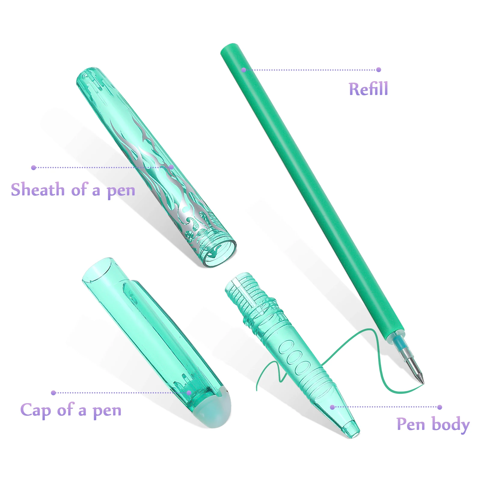 

24 Pcs Erasable Pens For Student Colorful Writing Multicolor Student Stationery Supplies School Homework Drawing Marking