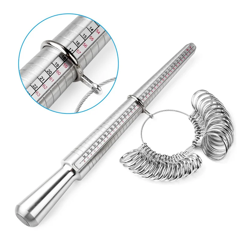 Ring Size Measuring Circle Fit Jewelry Tools Ring Mandrel Stick Finger Gauge Ring Sizer Uk/us Size for Diy Jewelry Size Tool Set