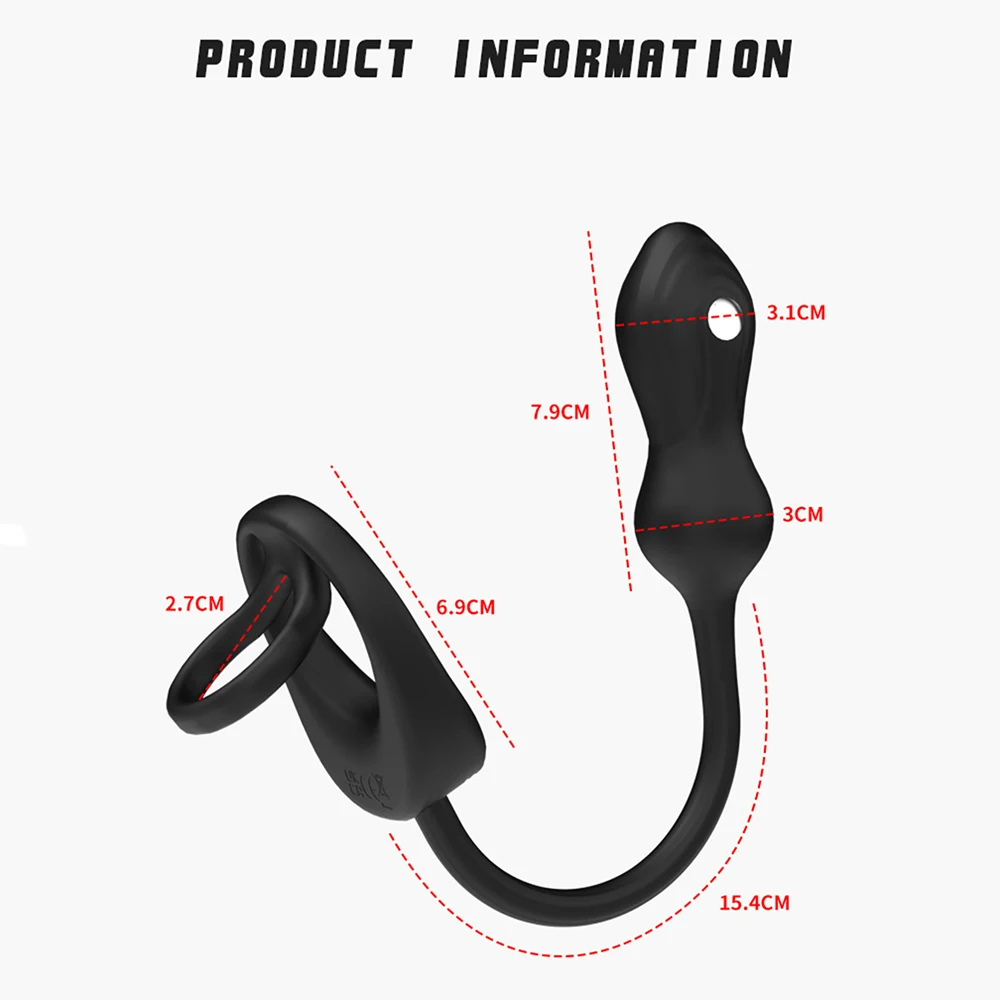 남녀공용 전기 충격 애널 플러그 진동기, 콕 링 포함, 전립선 마사지, 항문 리모컨, 엉덩이 플러그, 성인 완구