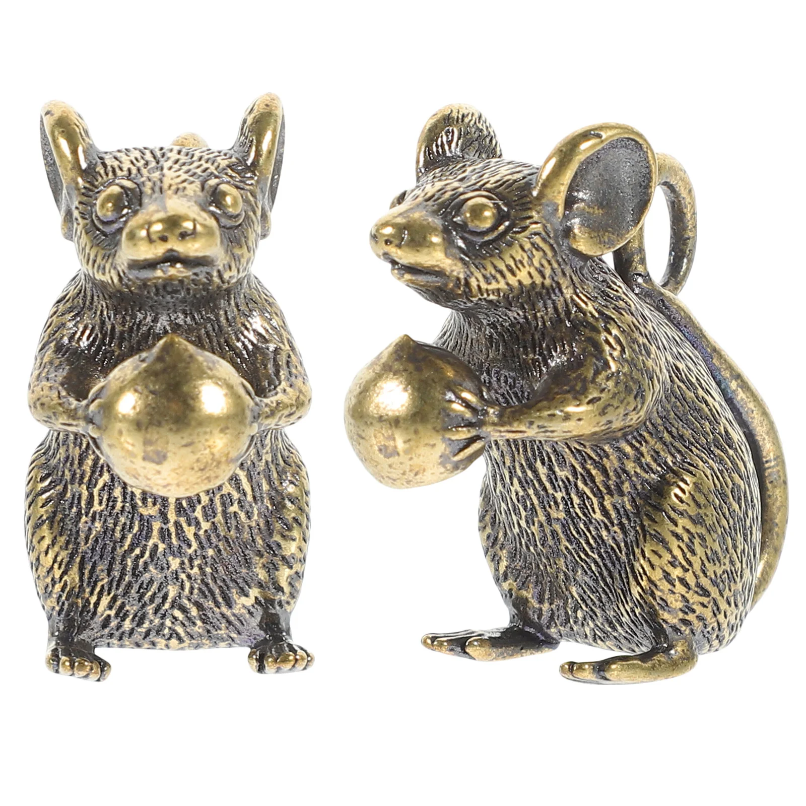 

2pcs Brass Mouse Charm Cute Rat Pendant Handmade Mini Hanging nament Copper Craftsmanship Office Decoration Key Bag Phone