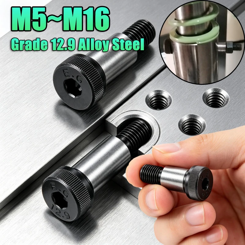 1-5pcs Hex Socket Shoulder Screw M5 M6 M8 M10 M12 M16 12.9 Grade High Strength Steel Shoulder Bolt Roller Bearing Screw Iso7379