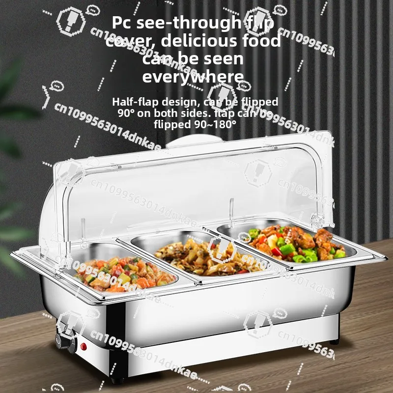Stainless Steel Buffet Furnace Electric Heating Buffy Furnace Visual Transparent Clamshell Insulation Furnace Hotel Canteen