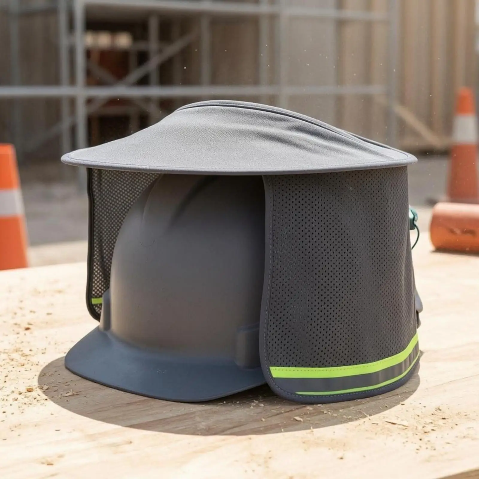 Safety Helmet Shade Foldable Mesh Helmet Sun Shade Hard Hat Sun Cover Ventilated Lightweight