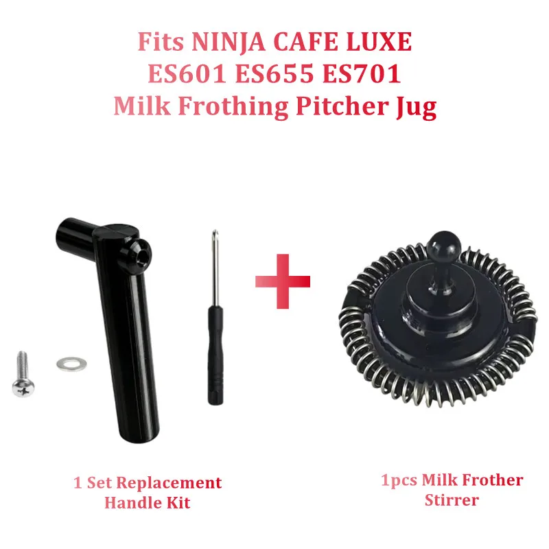 Milk Frother Stirrer Mixer and Handle Replacement Fits Ninja Cafe Luxe ES601 ES655 ES701 Milk Frothing Pitcher Whisk Spare Parts