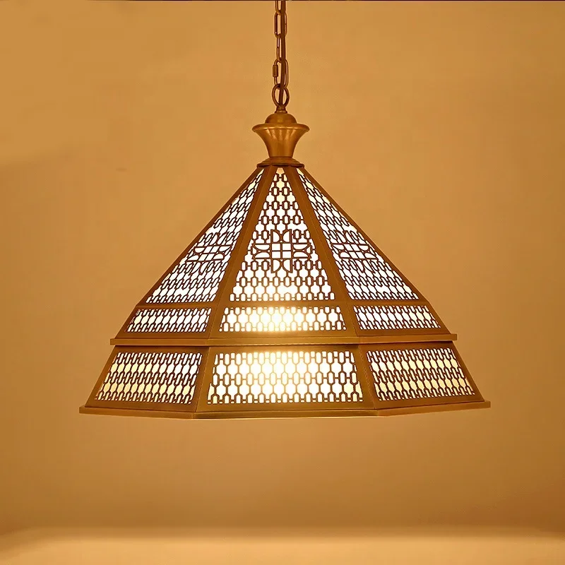 LED Copper Chandelier Luxury European Style Lighting Decorative Light Arab Muslim Vintage Style Copper Chandelier