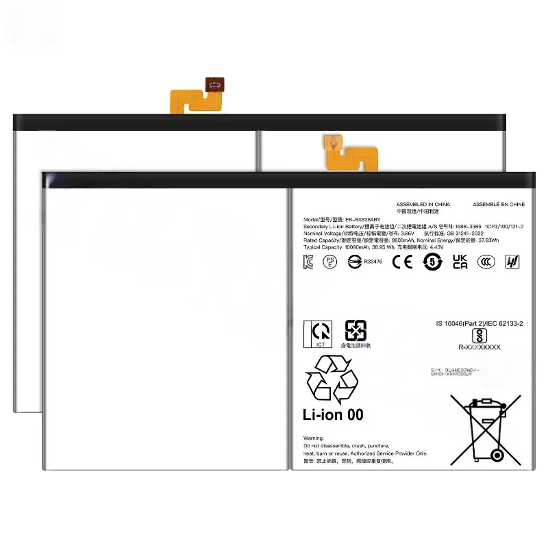 New EB-BX828ABY 10090mAh 3.86V Li-ion Battery for Samsung Galaxy Tab S10 Plus SM‑X828 Tablet Replacement Battery Large Capacity